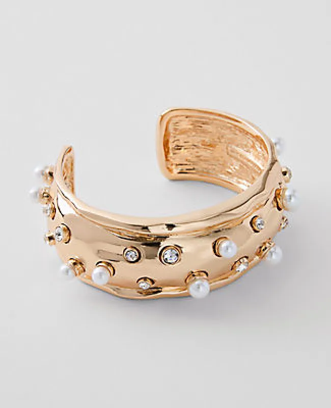 Ann Taylor Metal Pearl Cuff Bracelet sold by Ann Taylor
