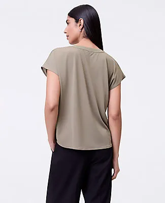 Ann Taylor Mixed Media Pleat Front Top sold by Ann Taylor product image thumbnail 2