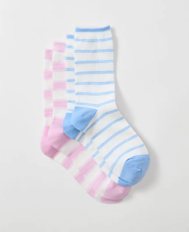 Ann Taylor Striped Crew Sock Set sold by Ann Taylor