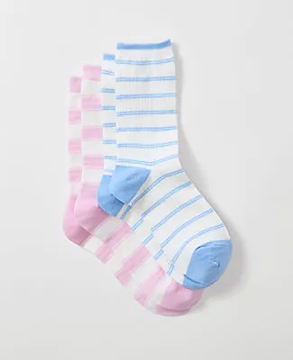 Ann Taylor Striped Crew Sock Set sold by Ann Taylor