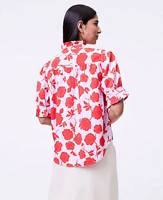 Ann Taylor Petite Floral Ruffle Collar Shirt sold by Ann Taylor product image thumbnail 2