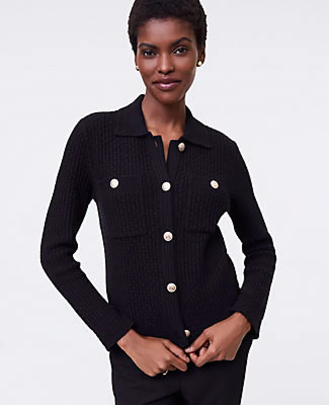 Ann Taylor Textured Stitch Sweater Jacket sold by Ann Taylor