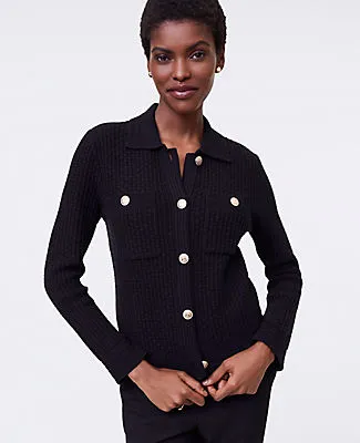 Ann Taylor Petite Collared Sweater Jacket sold by Ann Taylor