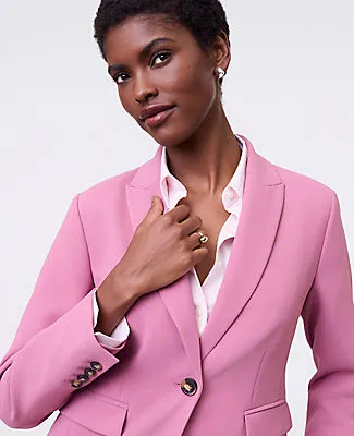 Ann Taylor The Petite Shorter One Button Blazer in Fluid Crepe sold by Ann Taylor