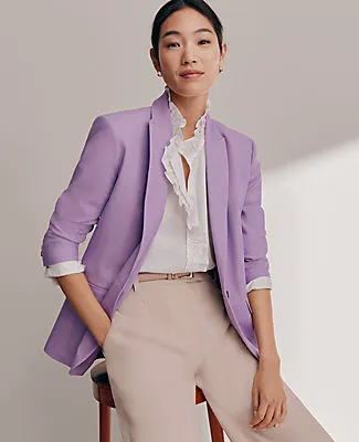 Ann Taylor The Petite Longline Blazer in Bi-Stretch Twill sold by Ann Taylor product image thumbnail 2