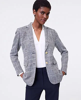 Ann Taylor The Petite Greenwich Blazer in Herringbone Tweed sold by Ann Taylor