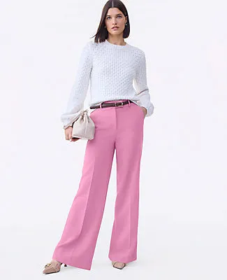 Ann Taylor The Petite Wide-Leg Flare Trouser in Fluid Crepe sold by Ann Taylor product image thumbnail 4