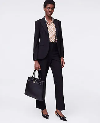 Ann Taylor The Petite Flare Ankle Pant in Seasonless Stretch sold by Ann Taylor