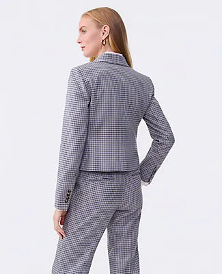 Ann Taylor The Petite Fitted One Button Blazer in Houndstooth sold by Ann Taylor product image thumbnail 2