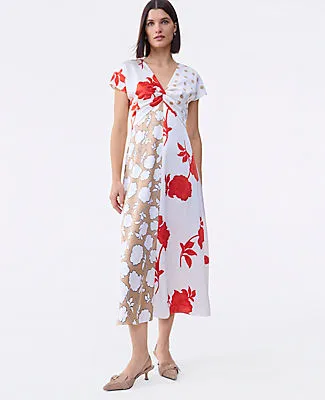 Ann Taylor Petite Floral Collage Twisted Midi Dress sold by Ann Taylor product image thumbnail 3