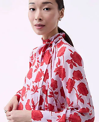 Ann Taylor Petite Floral Bow Blouse sold by Ann Taylor