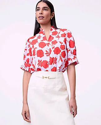 Ann Taylor Petite Floral Ruffle Collar Shirt sold by Ann Taylor product image thumbnail 3