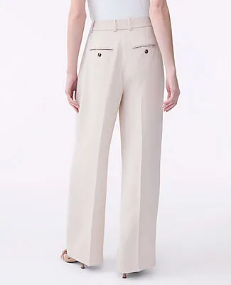 Ann Taylor The Petite Pleated Straight Pant in Textured Crepe sold by Ann Taylor product image thumbnail 3