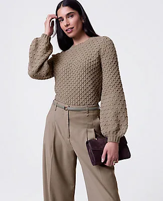 Ann Taylor Honeycomb Cable Crew Neck Sweater sold by Ann Taylor