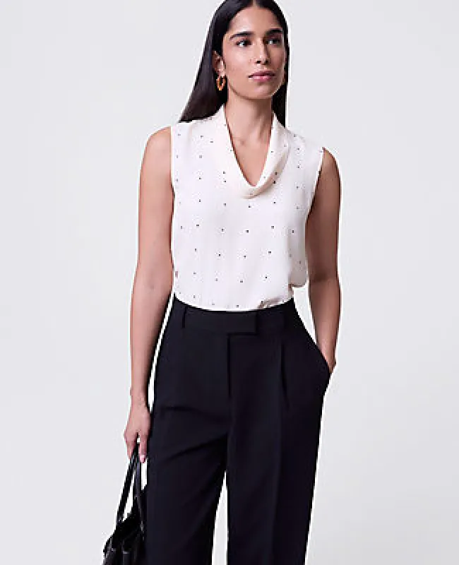 Ann Taylor Petite Dotted Cowl Neck Top sold by Ann Taylor