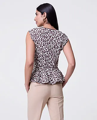 Ann Taylor Petite Animal Print Peplum Top sold by Ann Taylor product image thumbnail 2