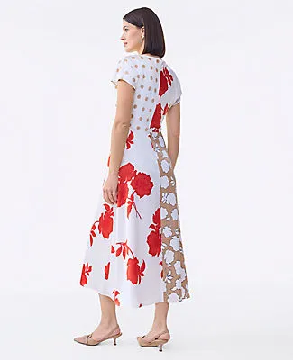 Ann Taylor Petite Floral Collage Twisted Midi Dress sold by Ann Taylor product image thumbnail 2