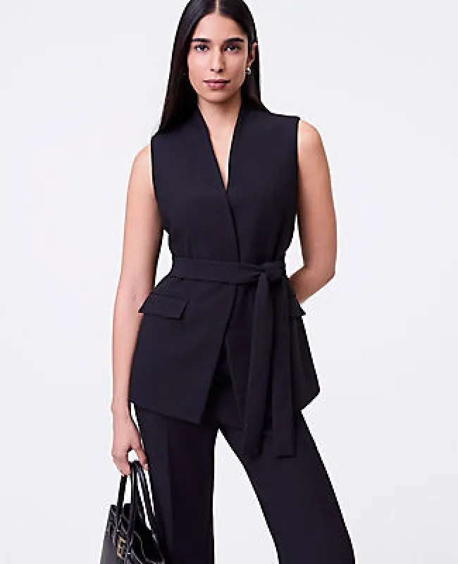 Ann Taylor The Petite Belted Long Vest sold by Ann Taylor