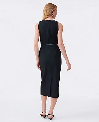 Ann Taylor The Petite Belted Crew Neck Sheath Dress in Seasonless Stretch sold by Ann Taylor product image thumbnail 2