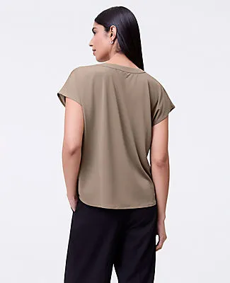 Ann Taylor Mixed Media Pleat Front Top sold by Ann Taylor product image thumbnail 2