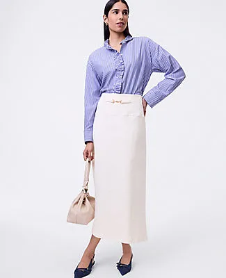 Ann Taylor Petite Striped Ruffle Shirt sold by Ann Taylor product image thumbnail 3