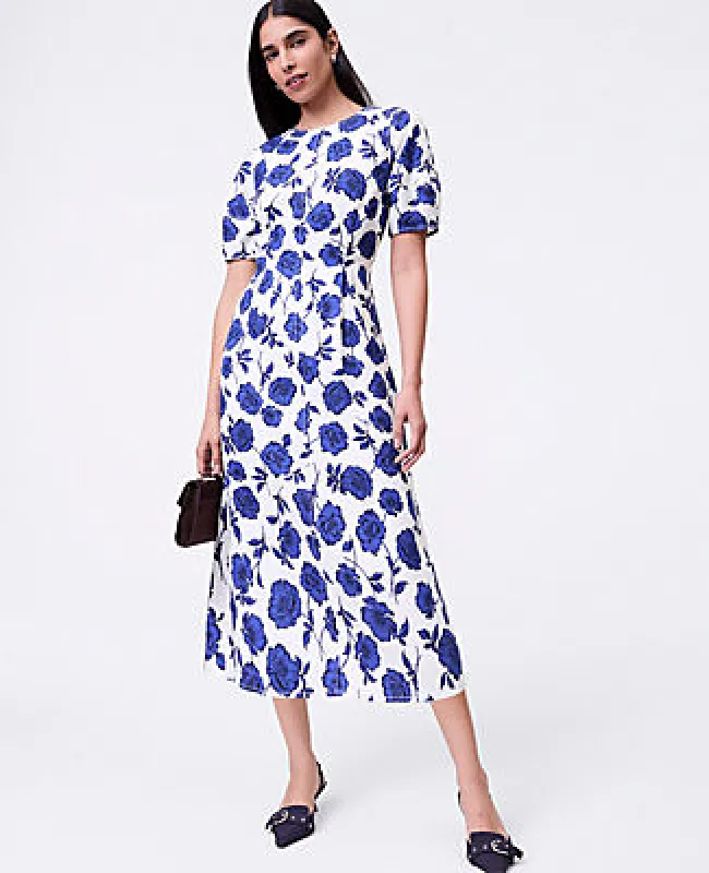 Ann Taylor Petite Floral Blend Midi Dress sold by Ann Taylor