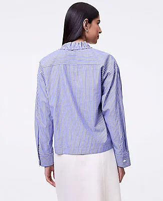 Ann Taylor Petite Striped Ruffle Shirt sold by Ann Taylor product image thumbnail 2