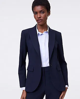 Ann Taylor The Petite Fitted Long Blazer in Seasonless Stretch sold by Ann Taylor