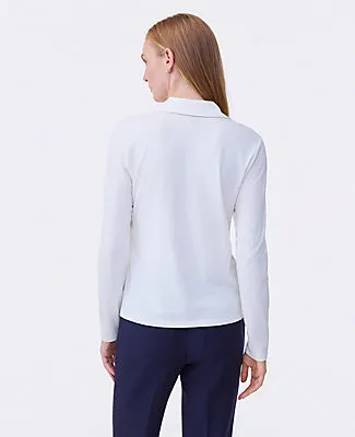 Ann Taylor Petite Split Neck Button Down Shirt sold by Ann Taylor product image thumbnail 2