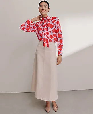 Ann Taylor Petite Horsebit Denim Midi Skirt sold by Ann Taylor product image thumbnail 3