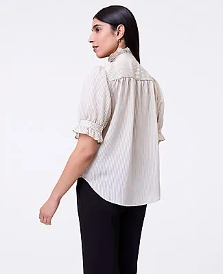 Ann Taylor Petite Striped Ruffle Collar Shirt sold by Ann Taylor product image thumbnail 2