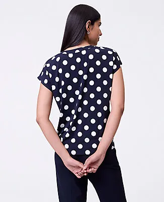 Ann Taylor Petite Dotted Mixed Media Pleat Front Top sold by Ann Taylor product image thumbnail 2