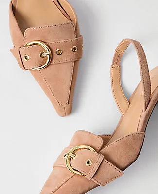 Ann Taylor Suede Buckle Slingback Pump sold by Ann Taylor product image thumbnail 2