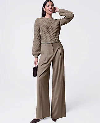 Ann Taylor The Petite Pleated Wide-Leg Pant sold by Ann Taylor