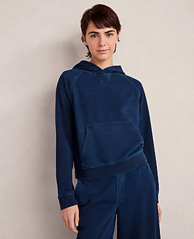Ann Taylor Haven Well Within Indigo Cotton Terry Hoodie sold by Ann Taylor