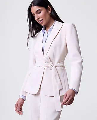 Ann Taylor The Petite Belted Blazer in Fluid Crepe sold by Ann Taylor product image thumbnail 3