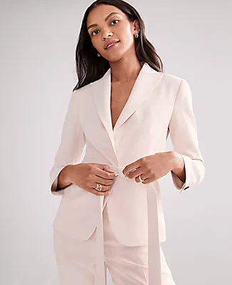 Ann Taylor The Petite Belted Blazer in Fluid Crepe sold by Ann Taylor product image thumbnail 5