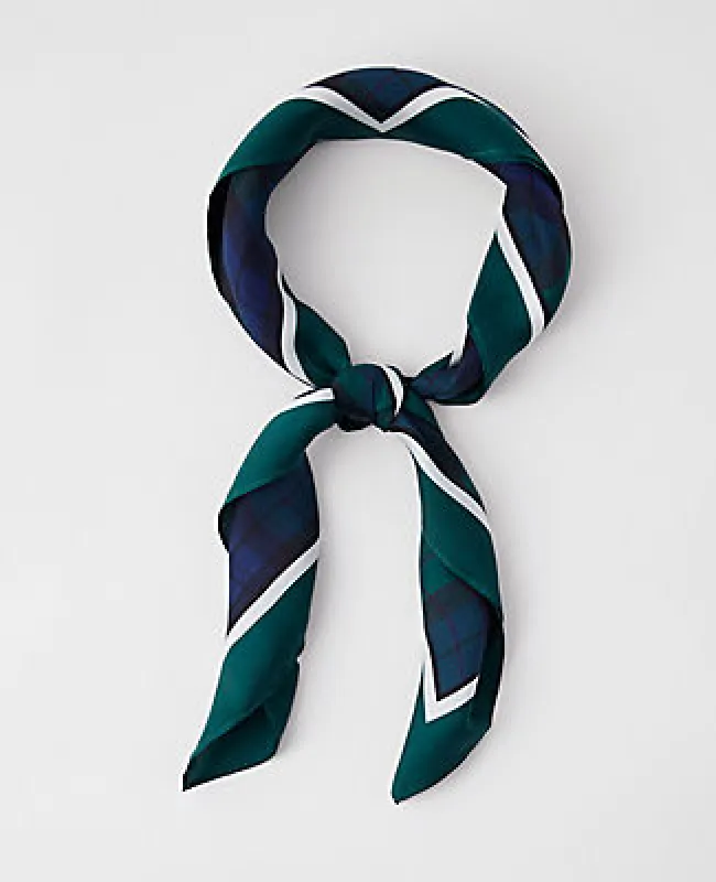 Ann Taylor Plaid Silk Scarf sold by Ann Taylor