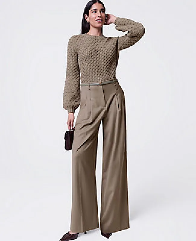 Ann Taylor The Petite Pleated Wide-Leg Pant sold by Ann Taylor