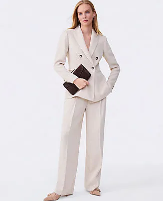 Ann Taylor The Pleated Straight Pant in Textured Crepe sold by Ann Taylor product image thumbnail 4