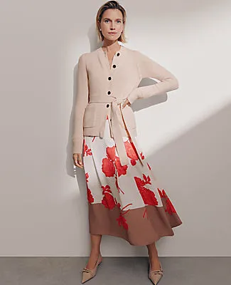 Ann Taylor Floral Satin Pleated Skirt sold by Ann Taylor product image thumbnail 5