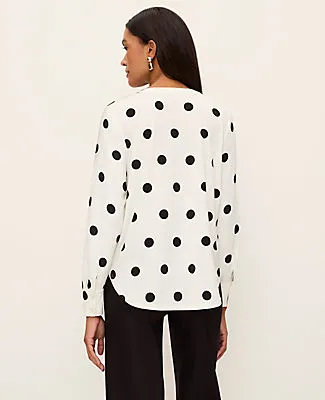 Ann Taylor Mixed Media Dotted Top sold by Ann Taylor product image thumbnail 2