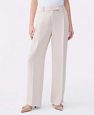 Ann Taylor The Pleated Straight Pant in Textured Crepe sold by Ann Taylor product image thumbnail 2