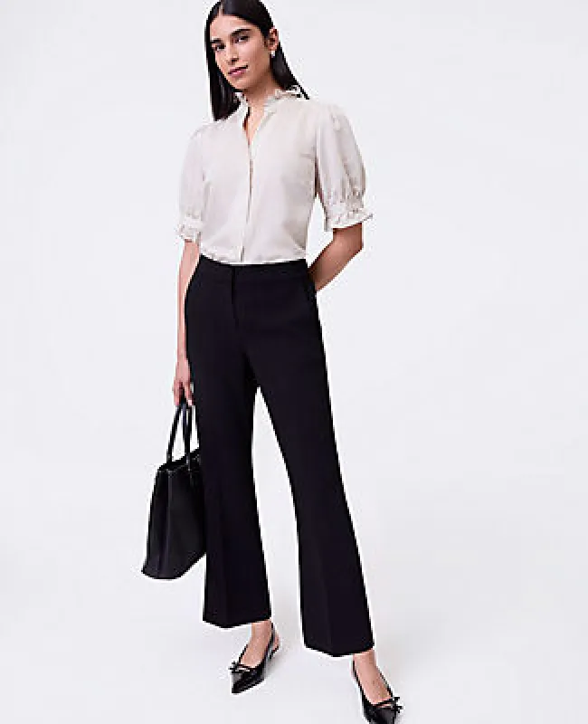 Ann Taylor The Petite Relaxed Jayne Trouser in Textured Crepe made by Ann Taylor