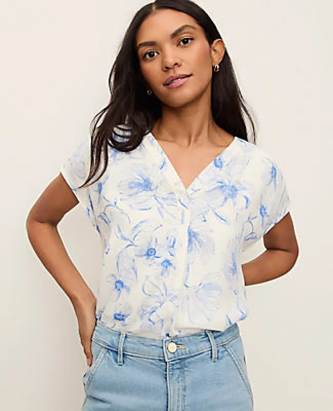Ann Taylor Floral Mixed Media Top sold by Ann Taylor