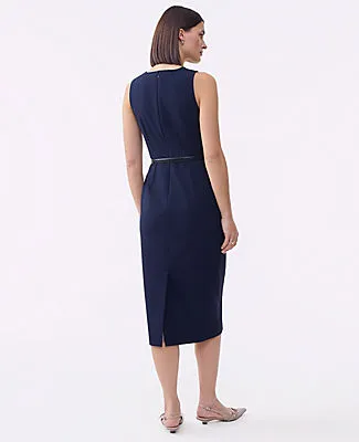 Ann Taylor The Petite Belted Crew Neck Sheath Dress in Seasonless Stretch sold by Ann Taylor product image thumbnail 2