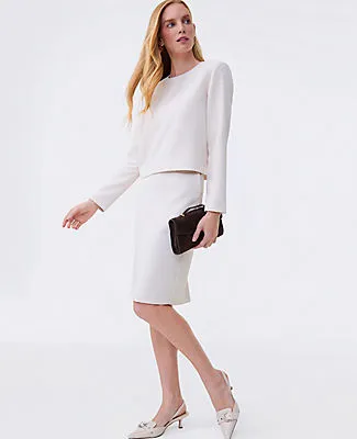 Ann Taylor The Petite Pocket Midi Skirt in Fluid Crepe sold by Ann Taylor