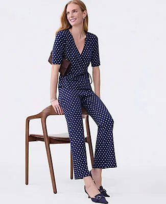 Ann Taylor The Petite Dotted Knit Ankle Pant sold by Ann Taylor