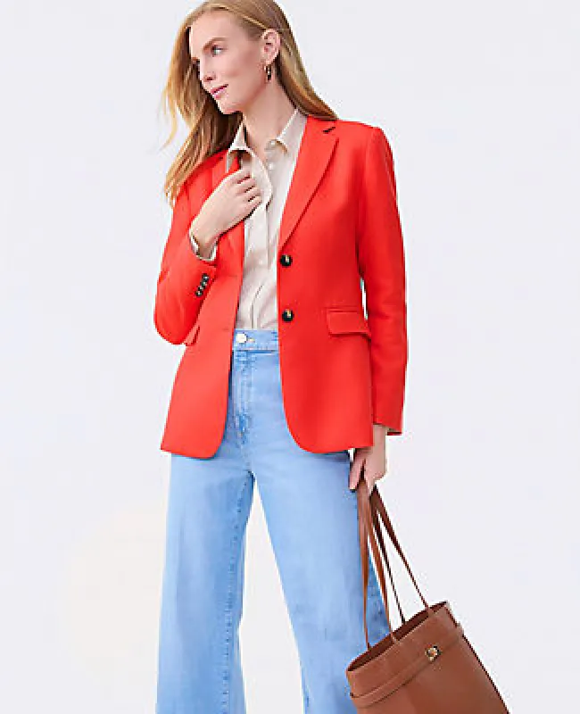 Ann Taylor The Petite Greenwich Blazer in Basketweave sold by Ann Taylor