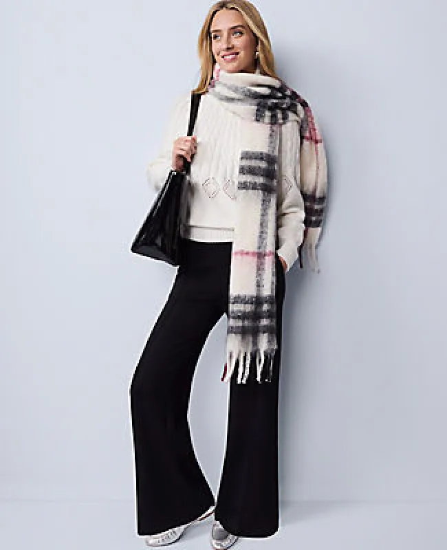 Ann Taylor Petite Weekend Collection Easy Wide-Leg Pant in Cloud Plush sold by Ann Taylor